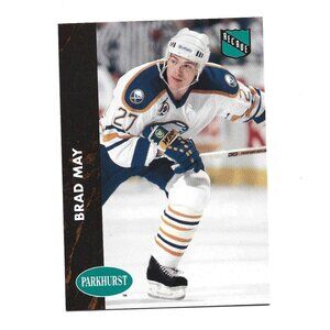 1992 French Parkhurst Brad May Buffalo Sabres Rookie Hockey Card [h54]